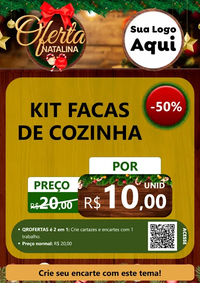 Modelo de Cartaz para Cartaz A4 Vertical com o tema Ofertas Natalina para Utilidades Domésticas