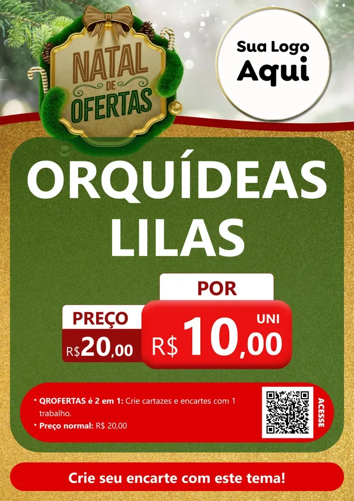Modelo de Cartaz para Cartaz A4 Vertical com o tema Ofertas de Natal para Floricultura e jardim