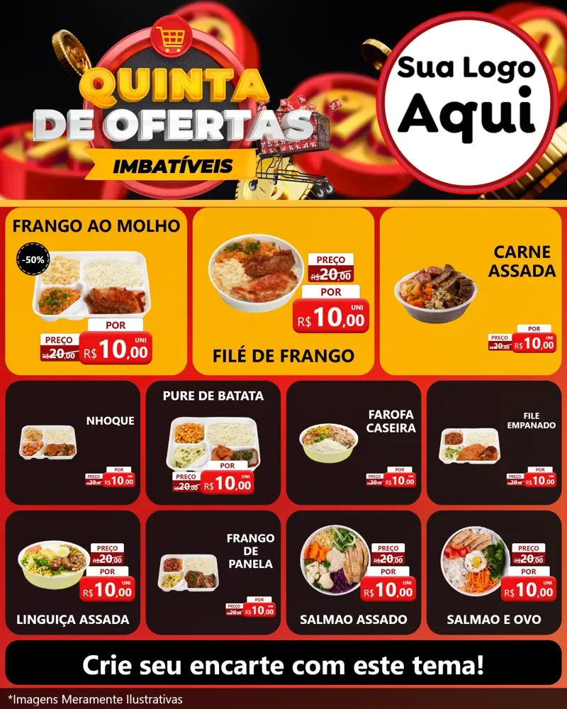 Modelo de Rede Social para Feed Instagram com o tema Quinta de Ofertas Imbatíveis para Restaurante