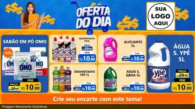 Modelo de TV para TV Horizontal com o tema Oferta do Dia para Produtos de Limpeza