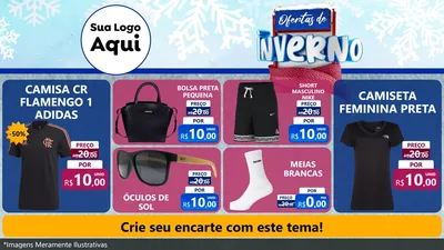 Modelo de TV para TV Horizontal com o tema Ofertas de Inverno para Roupas e acessórios