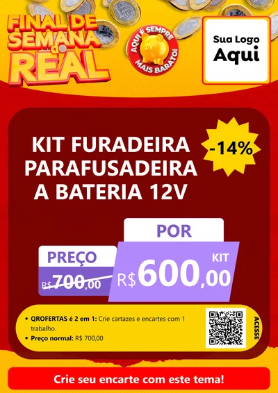 Modelo de Cartaz para Cartaz A4 Vertical com o tema Final de Semana do Real para Maquinas e Ferramentas