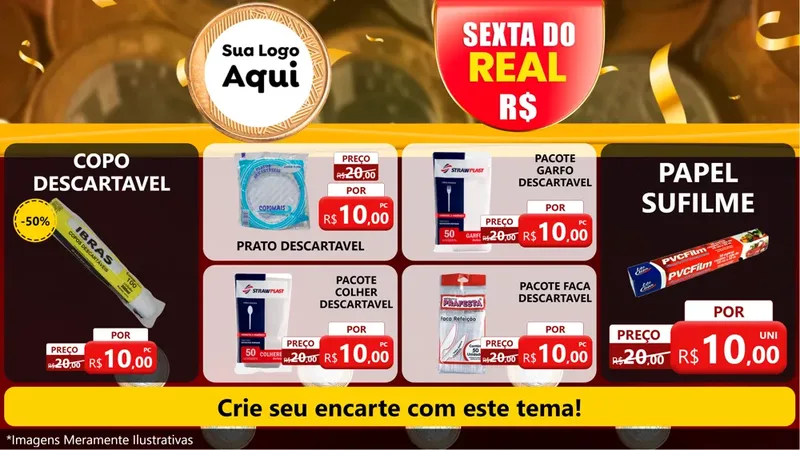 Modelo de TV para TV Horizontal com o tema Sexta do Real para Embalagens