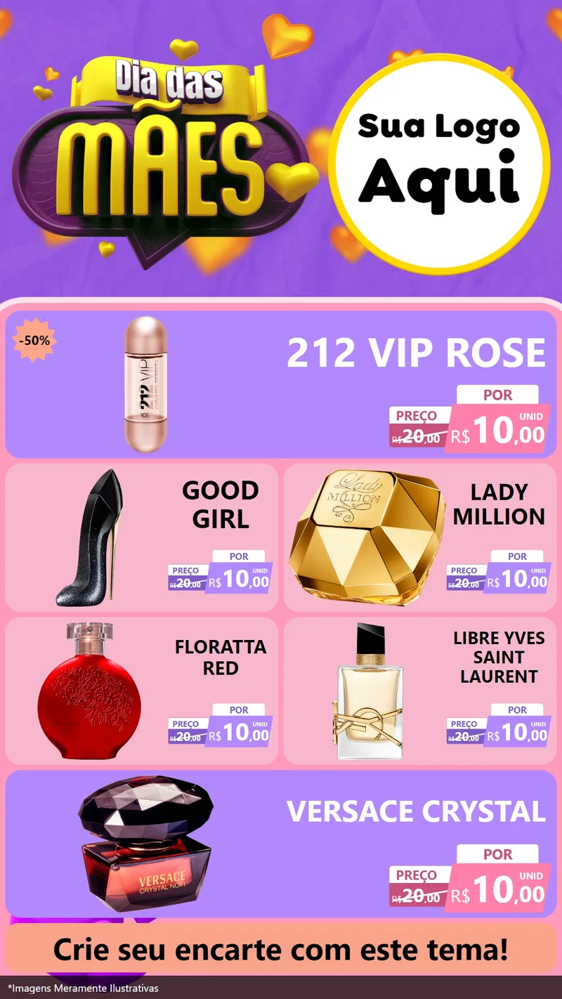 Modelo de TV para TV Vertical com o tema Dia das Mães para Perfumes