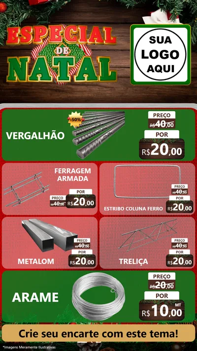 Modelo de TV para TV Vertical com o tema Especial de Natal para Ferragens