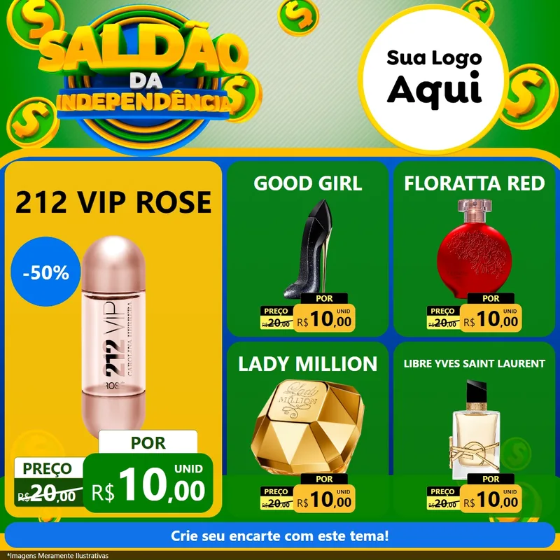 Modelo de Rede Social para Feed Facebook com o tema Saldão da Indepêndencia para Perfumes
