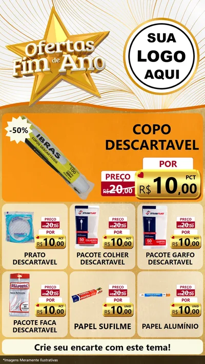Modelo de Rede Social para Stories com o tema Ofertas Fim de Ano para Embalagens