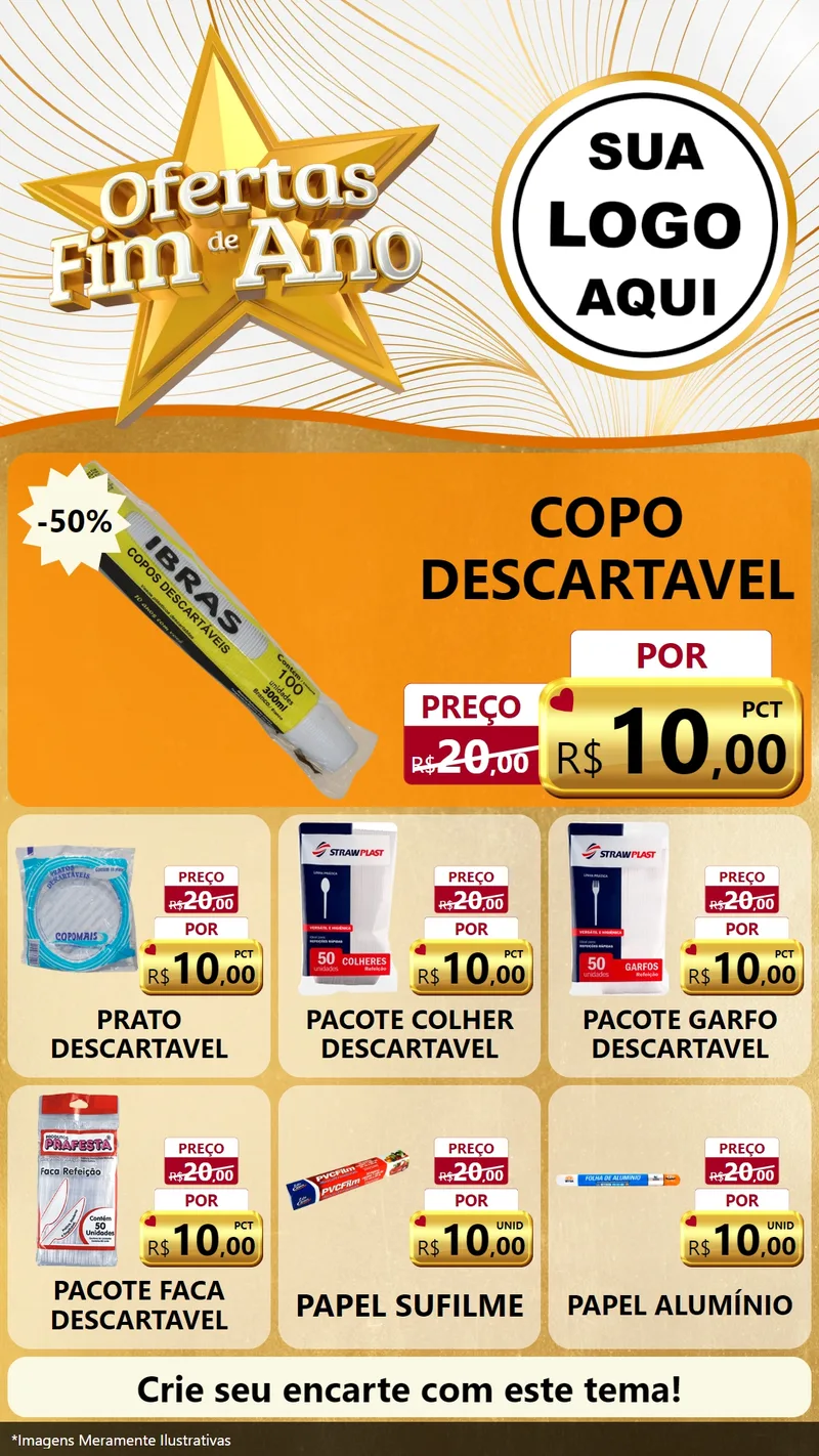 Modelo de Rede Social para Stories com o tema Ofertas Fim de Ano para Embalagens