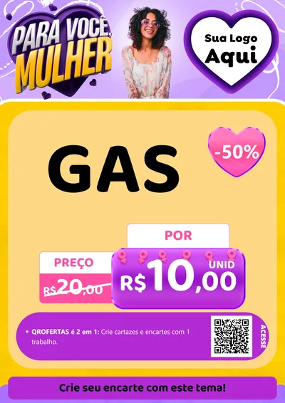 Modelo de Cartaz para Cartaz A4 Vertical com o tema Para Você, Mulher para Água e gás