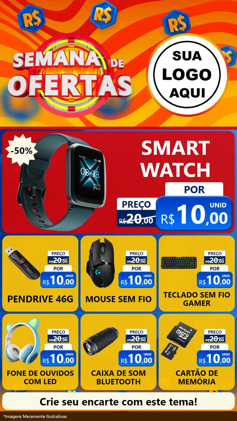 Modelo de Rede Social para Stories com o tema Semana de Ofertas para Informática