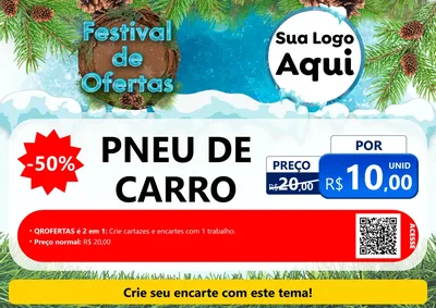Modelo de Cartaz para Cartaz A4 Horizontal com o tema Festival de Ofertas - Inverno para Auto peças