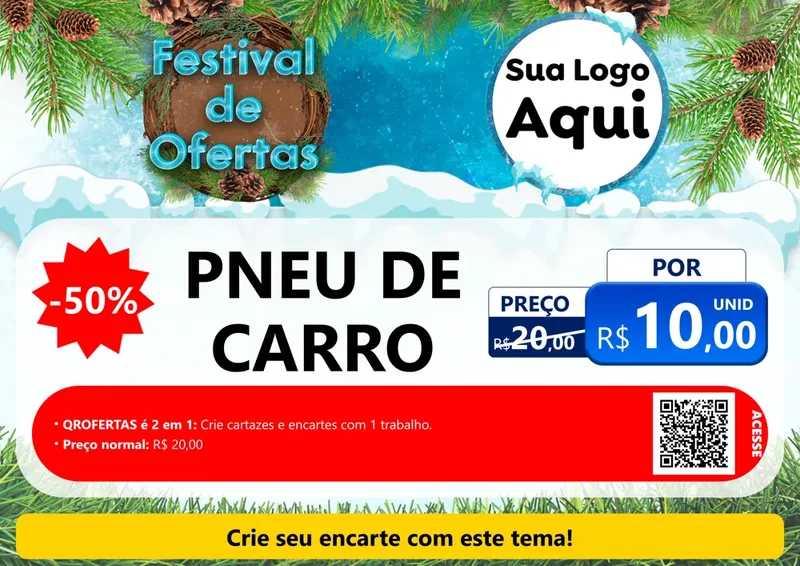 Modelo de Cartaz para Cartaz A4 Horizontal com o tema Festival de Ofertas - Inverno para Auto peças
