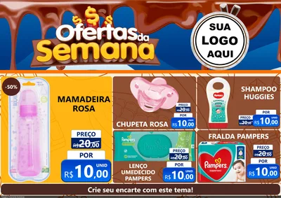 Modelo de Encarte para Encarte A4 Horizontal com o tema Ofertas da Semana - Páscoa para Bebês