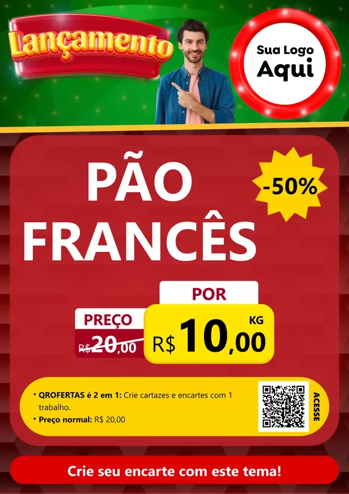 Modelo de Cartaz para Cartaz A4 Vertical com o tema Lançamento para Padaria
