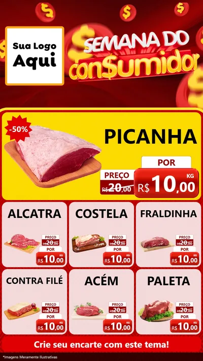 Modelo de Rede Social para Stories com o tema Semana do Consumidor para Açougue