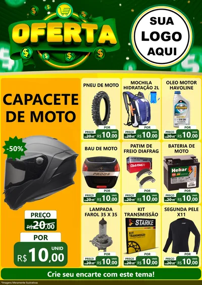 Modelo de Encarte para Encarte A4 Vertical com o tema Oferta para Moto peças