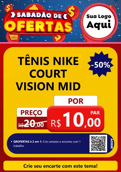 Modelo de Cartaz para Cartaz A4 Vertical com o tema Sabadão de Ofertas para Calçados
