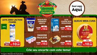 Modelo de TV para TV Horizontal com o tema Especial Semana Farroupilha para Frios e Laticínios