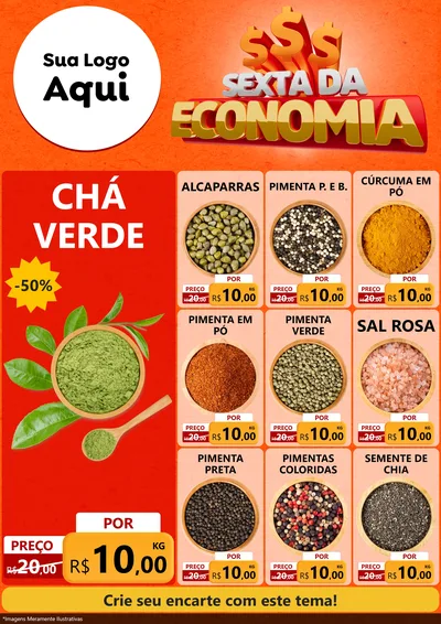 Modelo de Encarte para Encarte A4 Vertical com o tema Sexta da Economia para Produtos Naturais