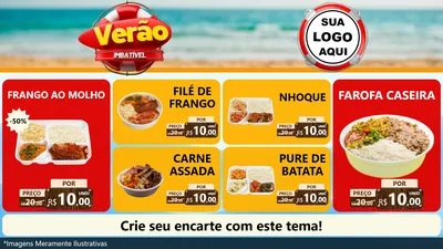 Modelo de TV para TV Horizontal com o tema Verão Imbatível para Restaurante