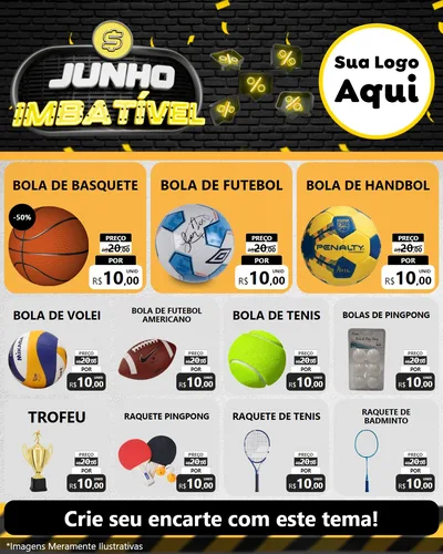 Modelo de Rede Social para Feed Instagram com o tema Junho Imbatível para Artigos Esportivos