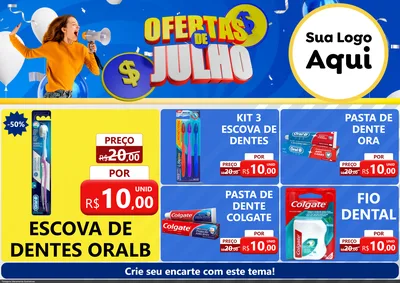 Modelo de Encarte para Encarte A4 Horizontal com o tema Ofertas de Julho para Higiene Pessoal