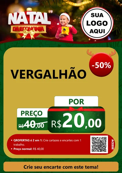 Modelo de Cartaz para Cartaz A4 Vertical com o tema Natal da Economia para Ferragens
