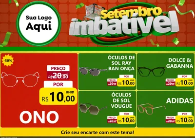 Modelo de Encarte para Encarte A4 Horizontal com o tema Setembro Imbatível para Óticas