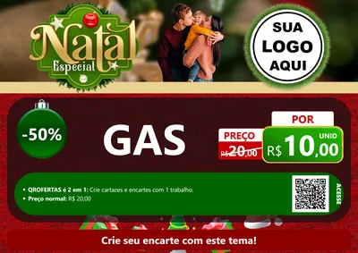 Modelo de Cartaz para Cartaz A4 Horizontal com o tema Natal Especial para Água e gás