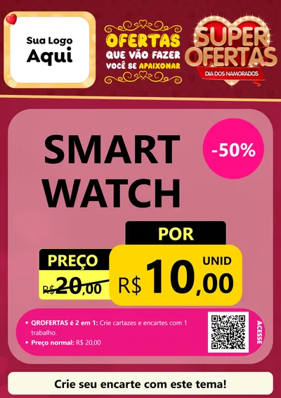 Modelo de Cartaz para Cartaz A4 Vertical com o tema Dia dos Namorados para Informática