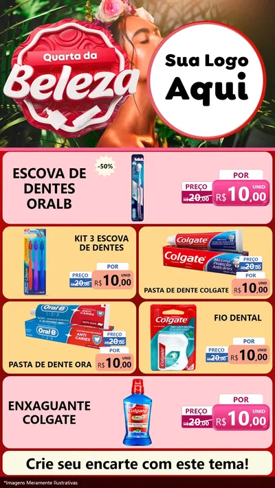 Modelo de TV para TV Vertical com o tema Quarta da Beleza para Higiene Pessoal