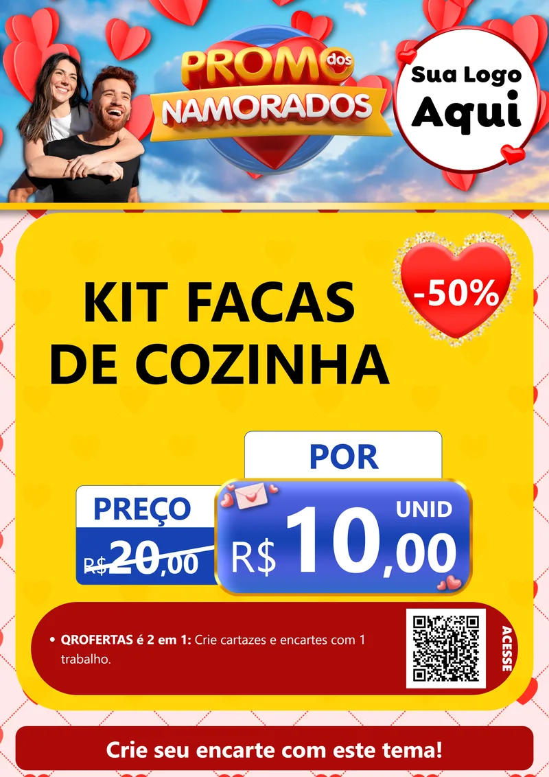 Modelo de Cartaz para Cartaz A4 Vertical com o tema Promo dos Namorados para Utilidades Domésticas