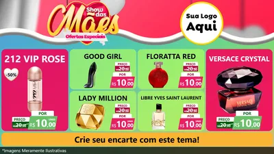 Modelo de TV para TV Horizontal com o tema Show das Mães - Ofertas Especiais para Perfumes
