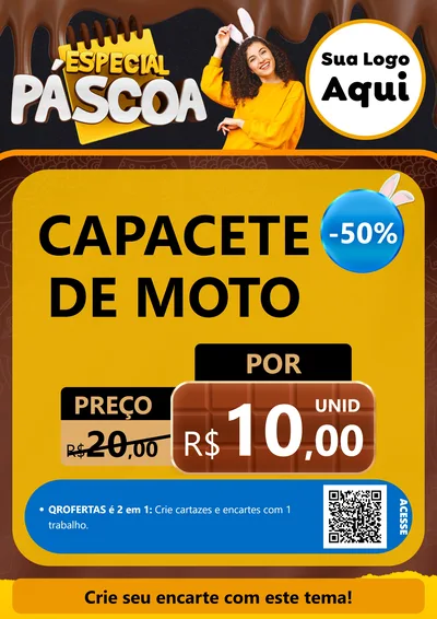 Modelo de Cartaz para Cartaz A4 Vertical com o tema Especial Páscoa para Moto peças