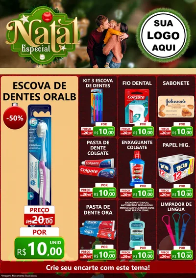 Modelo de Encarte para Encarte A4 Vertical com o tema Natal Especial para Higiene Pessoal