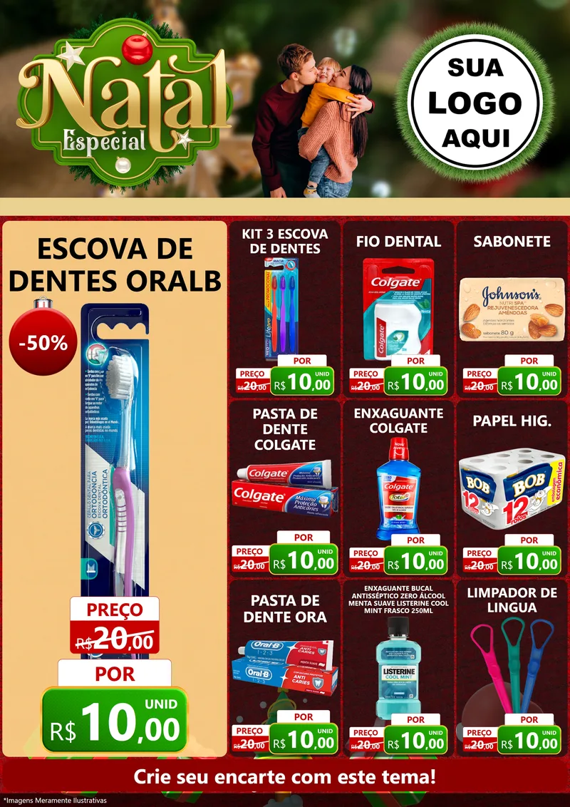 Modelo de Encarte para Encarte A4 Vertical com o tema Natal Especial para Higiene Pessoal