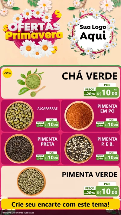 Modelo de TV para TV Vertical com o tema Ofertas de Primavera para Produtos Naturais