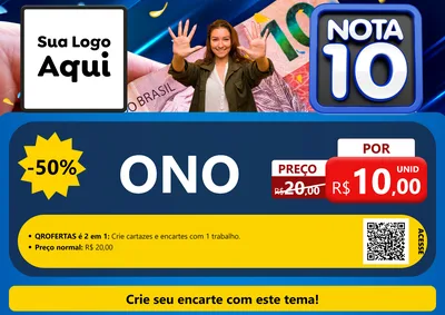 Modelo de Cartaz para Cartaz A4 Horizontal com o tema Nota 10 para Óticas