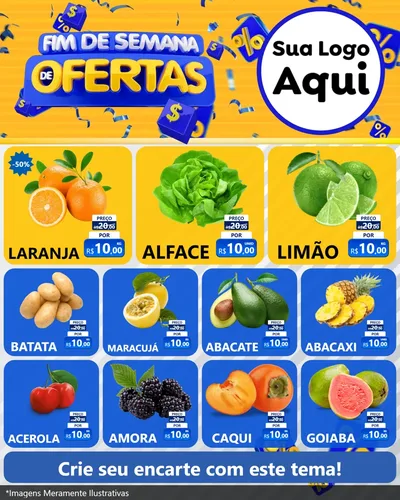 Modelo de Rede Social para Feed Instagram com o tema Fim de Semana de Ofertas para Hortifrúti