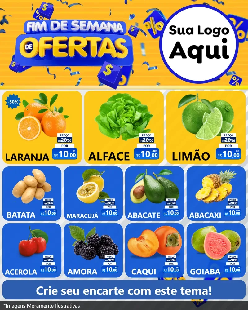 Modelo de Rede Social para Feed Instagram com o tema Fim de Semana de Ofertas para Hortifrúti