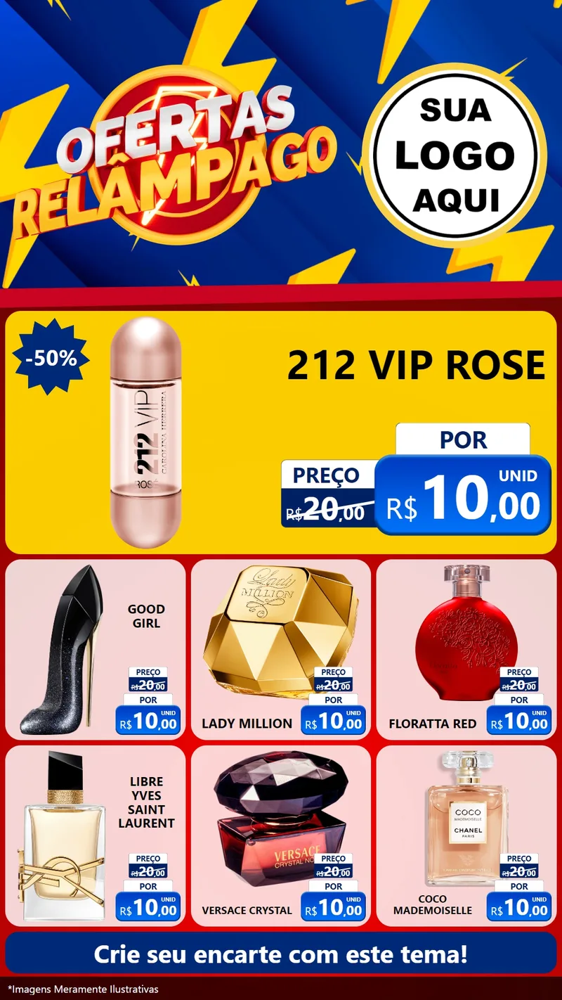 Modelo de Rede Social para Stories com o tema Ofertas Relâmpago para Perfumes