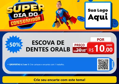 Modelo de Cartaz para Cartaz A4 Horizontal com o tema Super Dia do Consumidor para Higiene Pessoal
