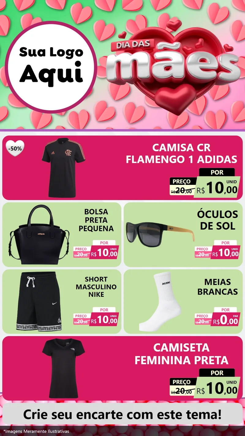 Modelo de TV para TV Vertical com o tema Dia das Mães para Roupas e acessórios