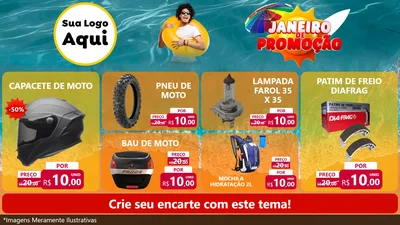 Modelo de TV para TV Horizontal com o tema Janeiro de Promoção para Moto peças