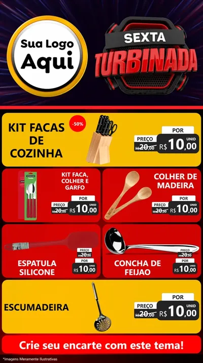 Modelo de TV para TV Vertical com o tema Sexta Turbinada para Utilidades Domésticas
