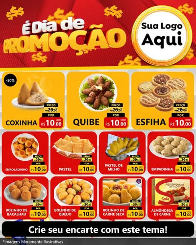Modelo de Rede Social para Feed Instagram com o tema É Dia De Promoção para Salgadaria