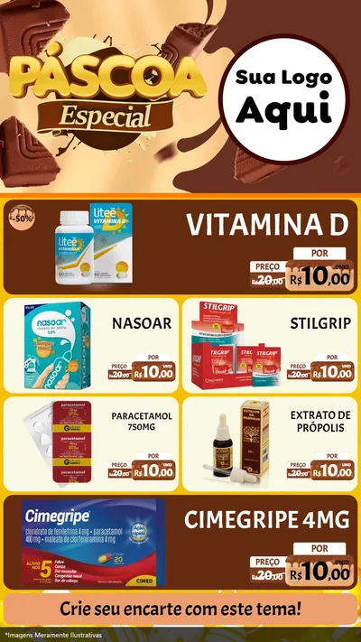 Modelo de TV para TV Vertical com o tema Páscoa Especial para Farmácia