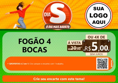 Modelo de Cartaz para Cartaz A4 Horizontal com o tema Dia S - O Dia Mais Barato para Móveis e Eletro