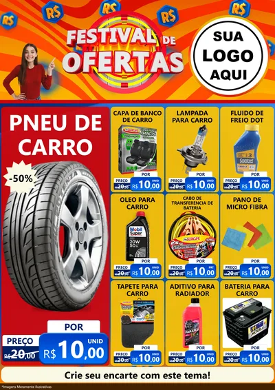 Modelo de Encarte para Encarte A4 Vertical com o tema Festival de Ofertas para Auto peças