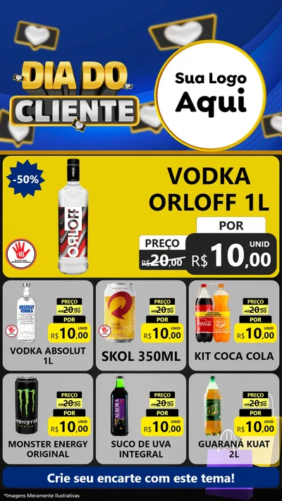 Modelo de Rede Social para Stories com o tema Dia Do Cliente para Distribuidora de bebidas